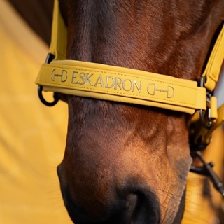 Cabezada cuadra ESKADRON color mostaza logo muserola TALLA FULL - Imagen 2